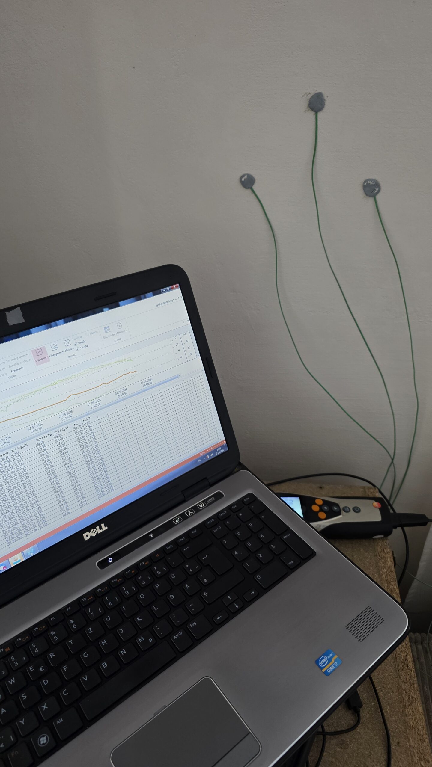 Mesure du coefficient U au Testo 635-2 sur un mur réel traité avec PScoat