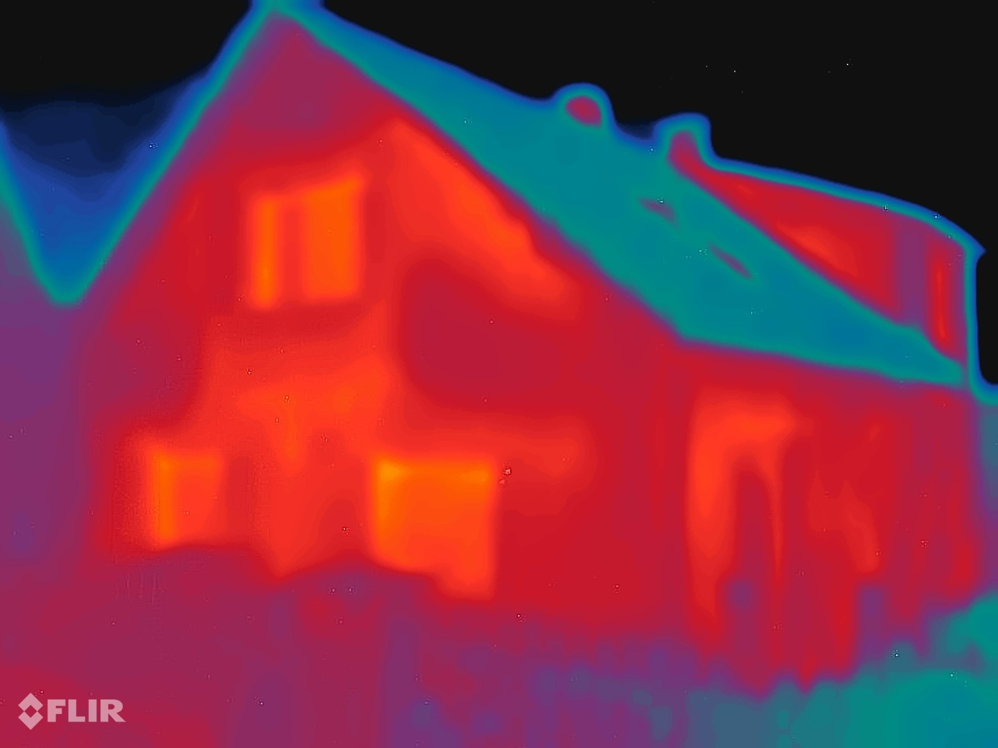 Image thermique de la façade avant application du revêtement